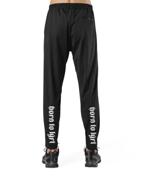Calf Logo Stretch Slim Straight Pants - Black