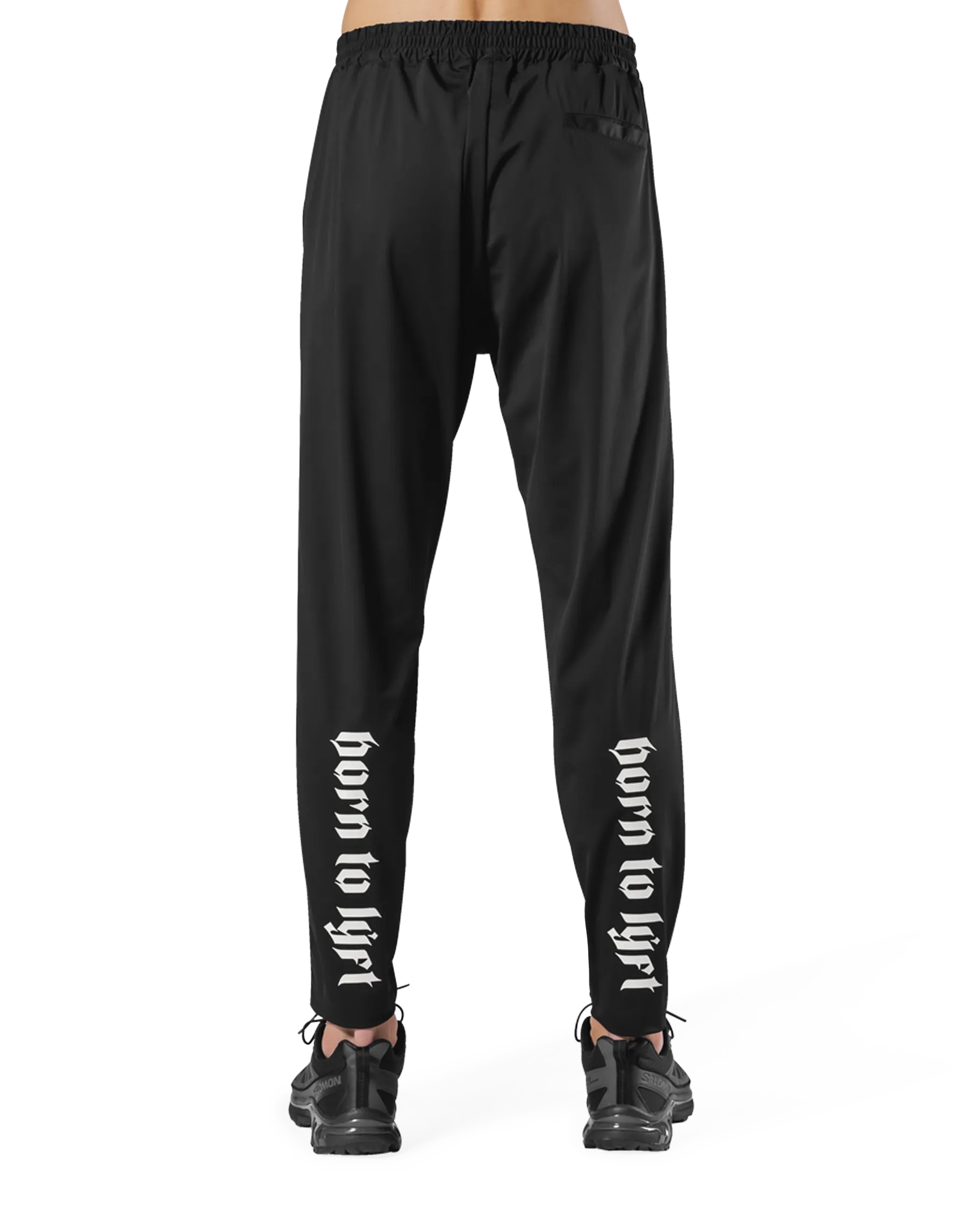 Calf Logo Stretch Slim Straight Pants - Black