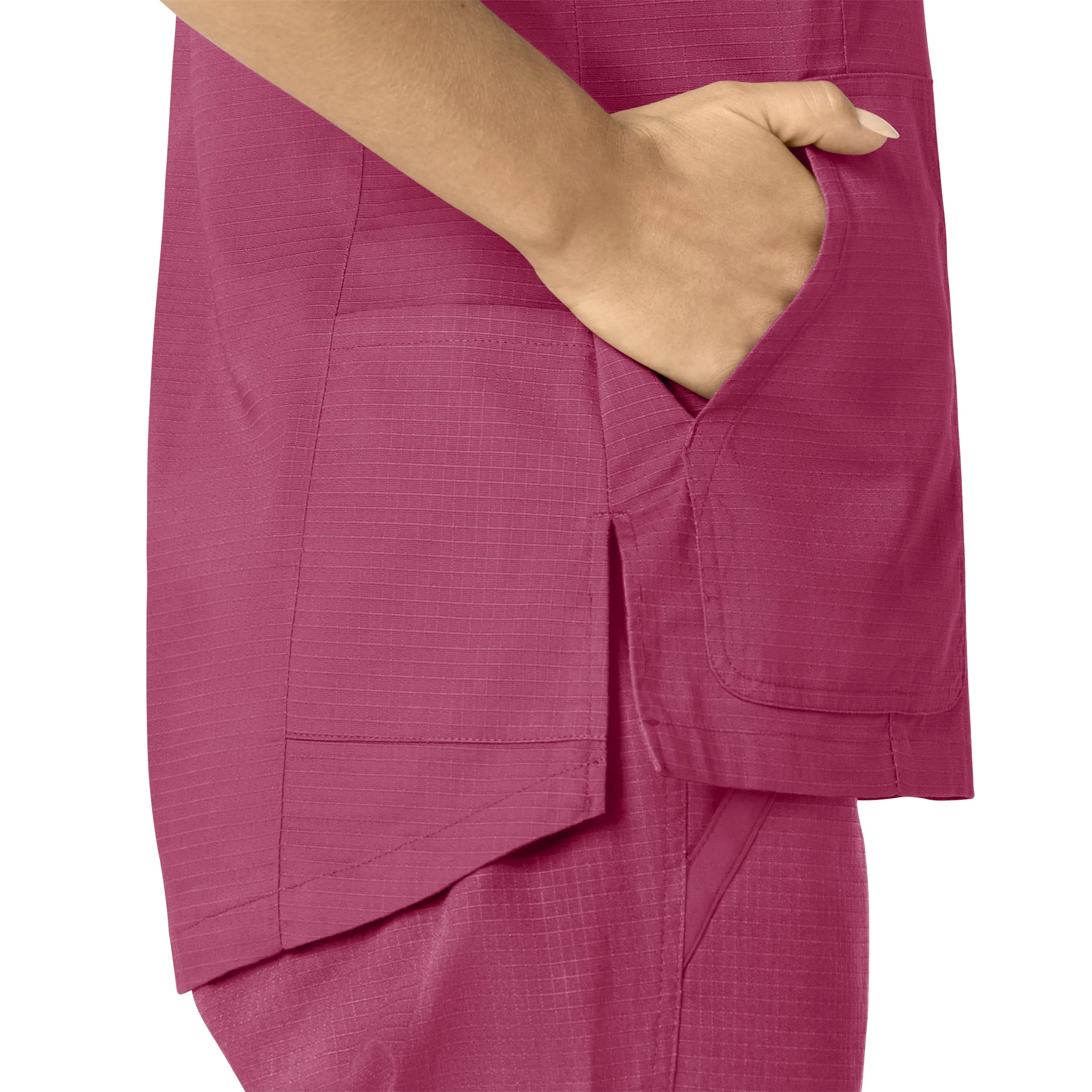 Carhartt Rugged Flex Ripstop Women's V-Neck Scrub Top - Fuschia Red