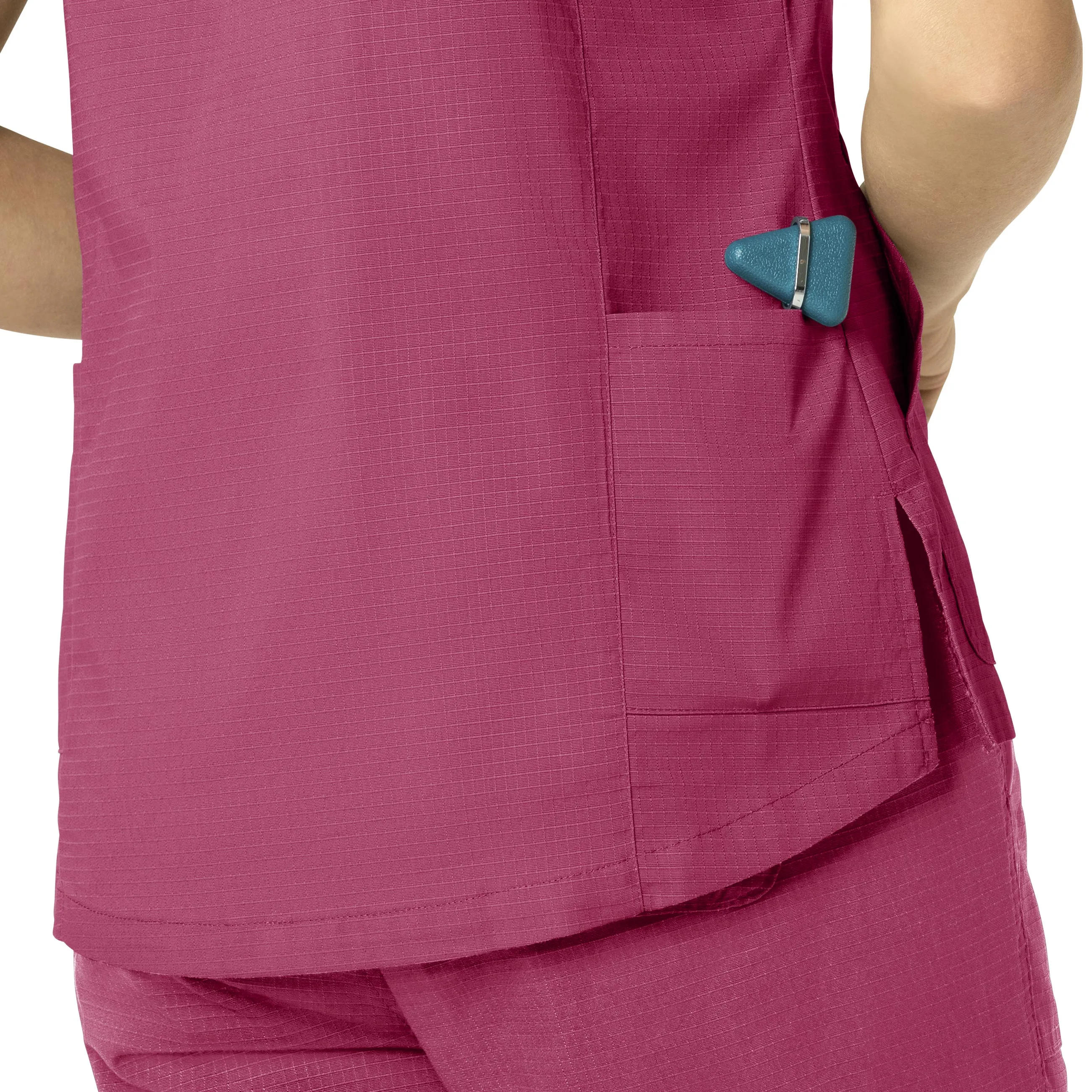 Carhartt Rugged Flex Ripstop Women's V-Neck Scrub Top - Fuschia Red