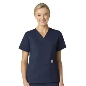 Carhartt Rugged Flex Ripstop Women's V-Neck Scrub Top - Navy