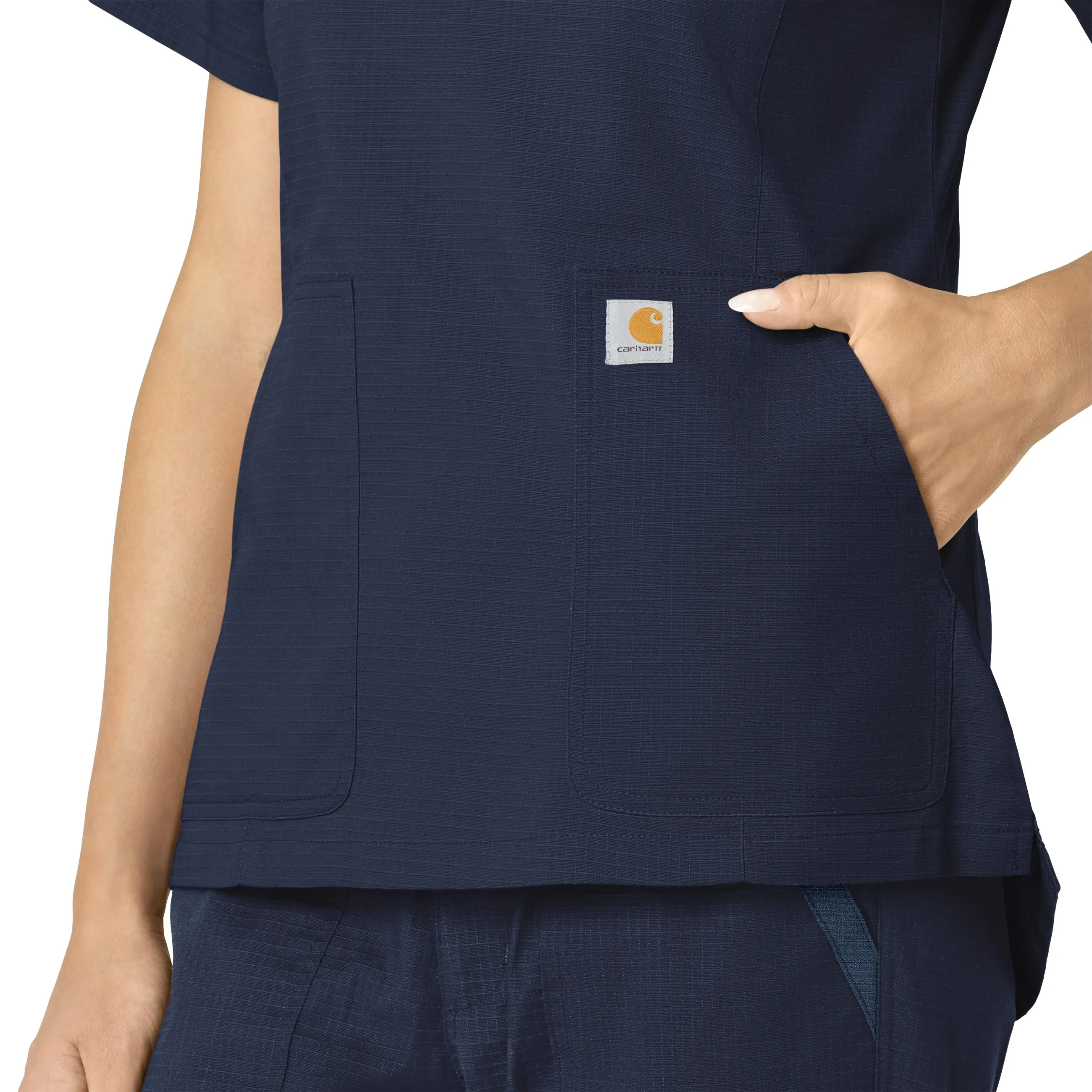 Carhartt Rugged Flex Ripstop Women's V-Neck Scrub Top - Navy