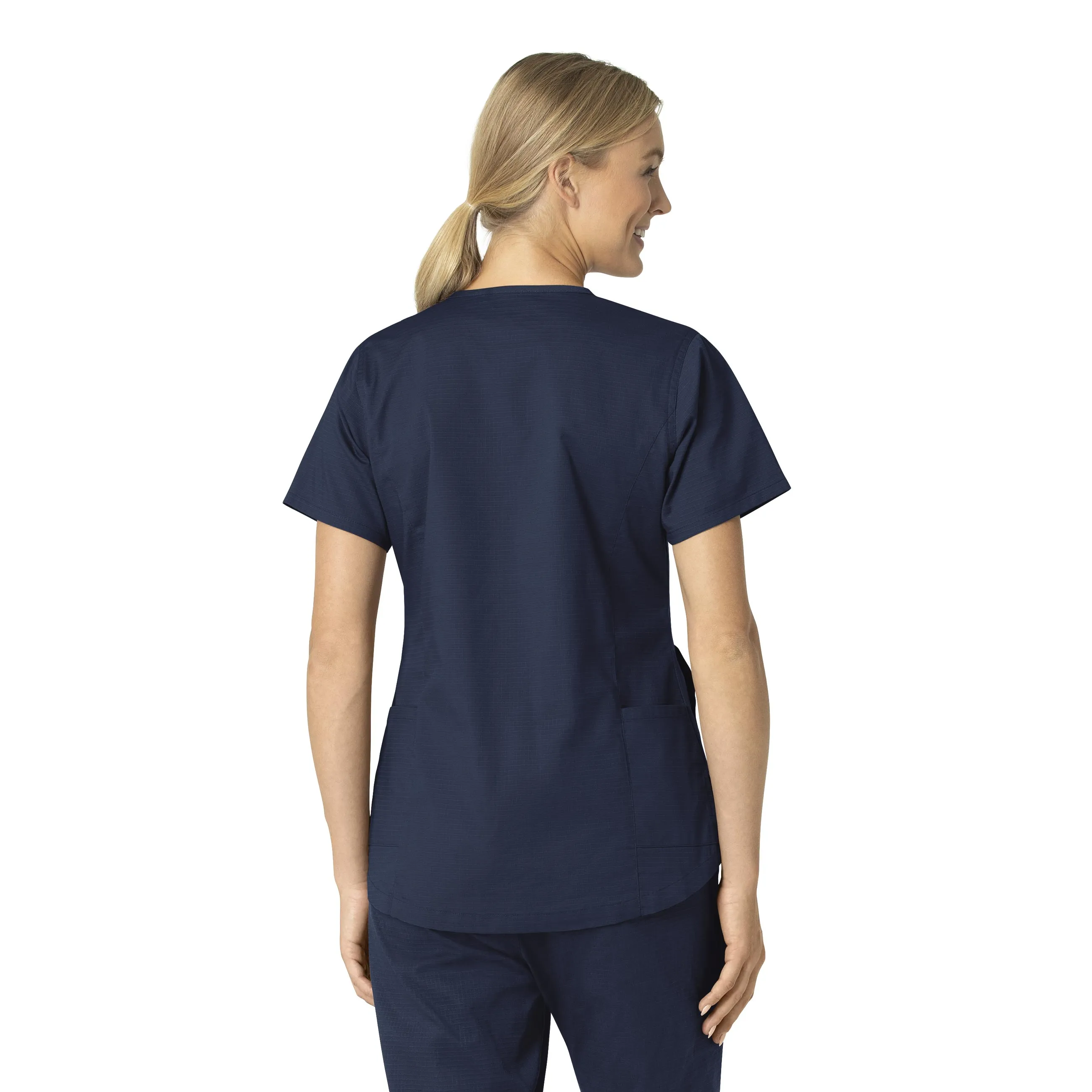 Carhartt Rugged Flex Ripstop Women's V-Neck Scrub Top - Navy