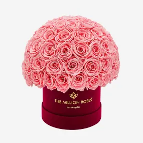 Classic Bordeaux Suede Superdome Box | Light Pink Roses
