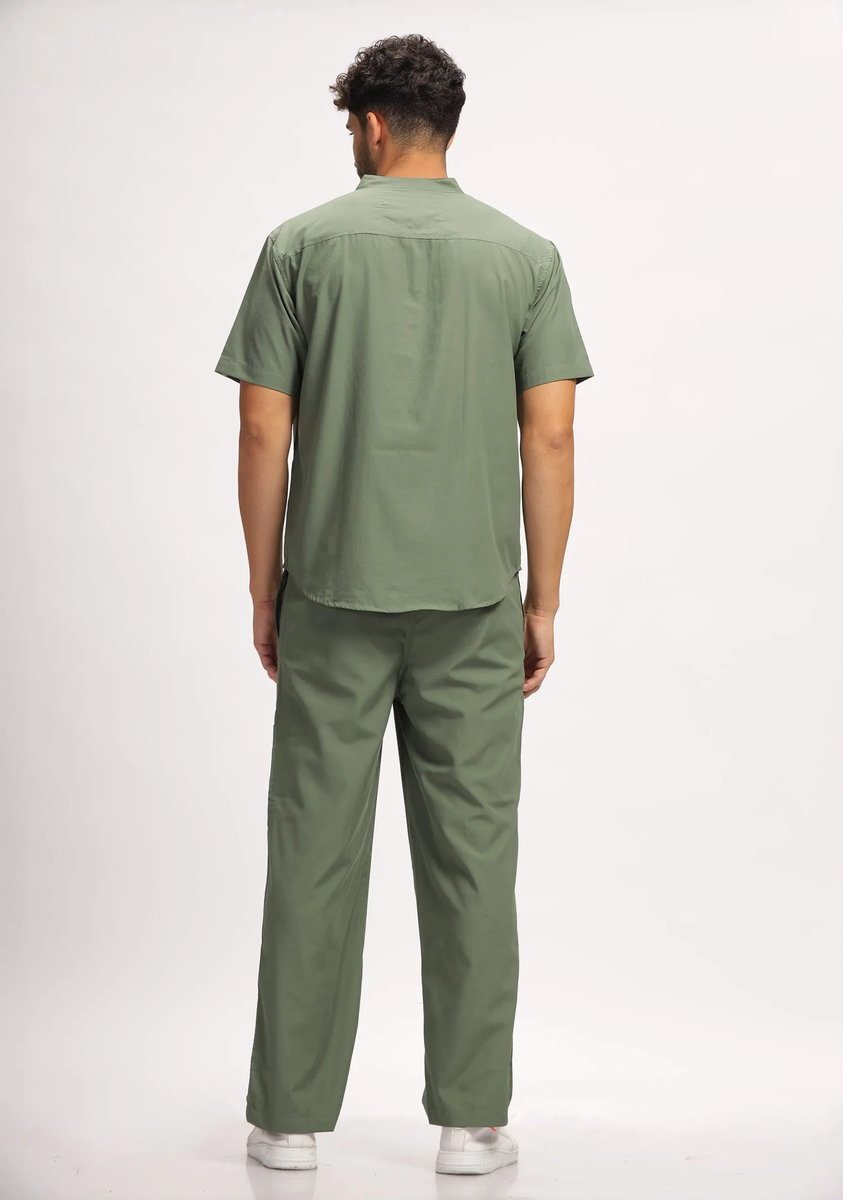 Classic Men's Mandarin Collar (Olive) Scrub