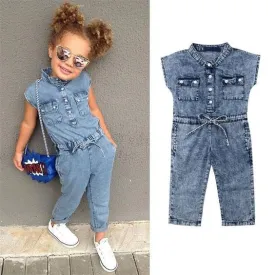 Denim Sleeveless Jumpsuit