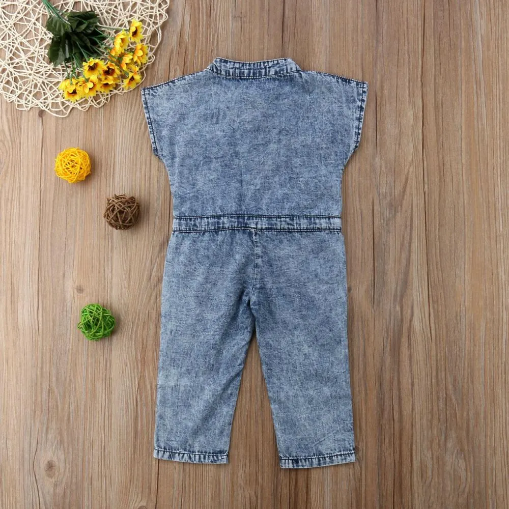 Denim Sleeveless Jumpsuit