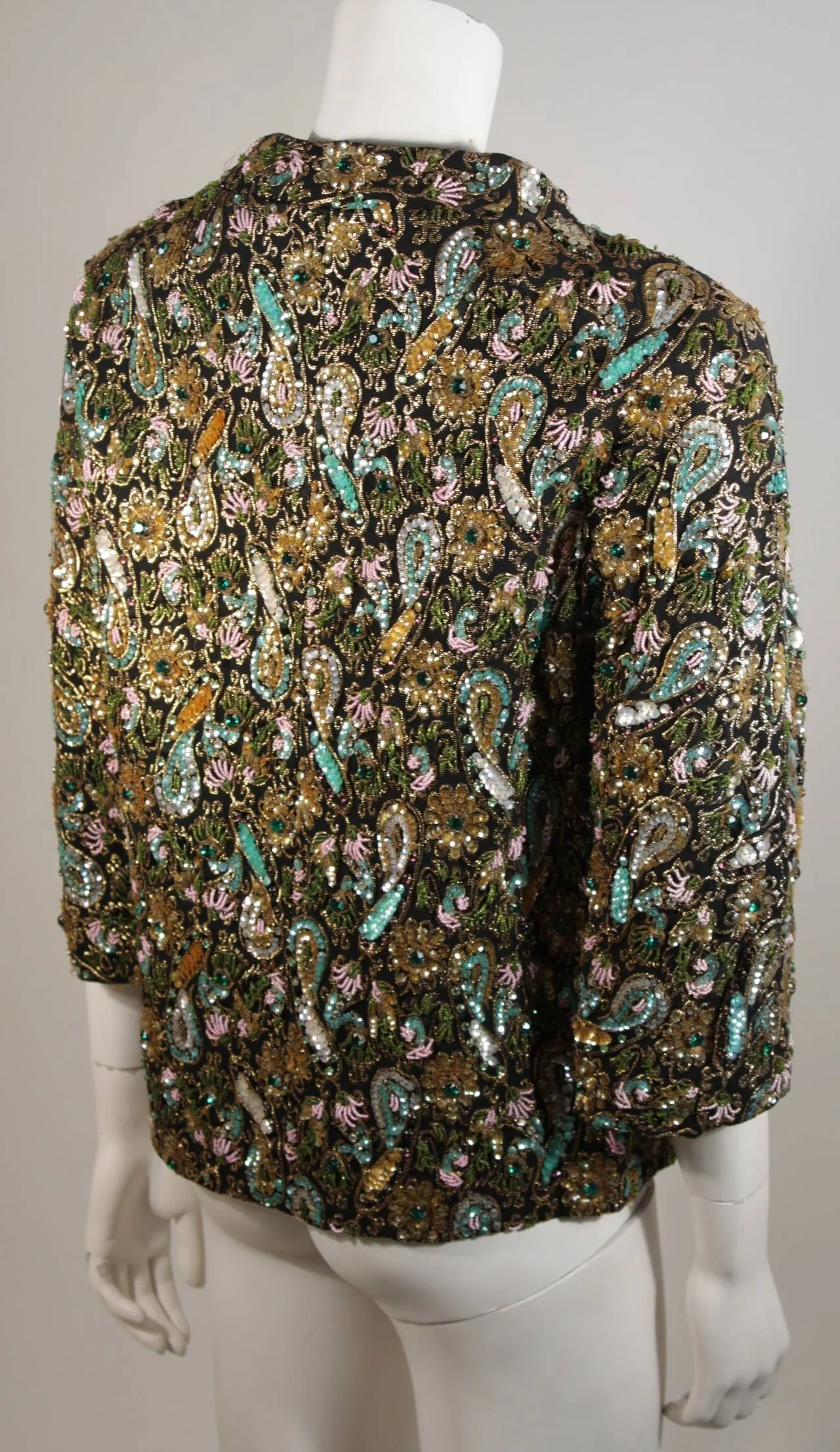 DIANE IMPORTS Hand Beaded Sequin Embroidered Jacket Size Medium