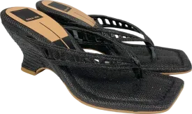 Dolce Vita Black Woven Heeled Sandals UK 6.5