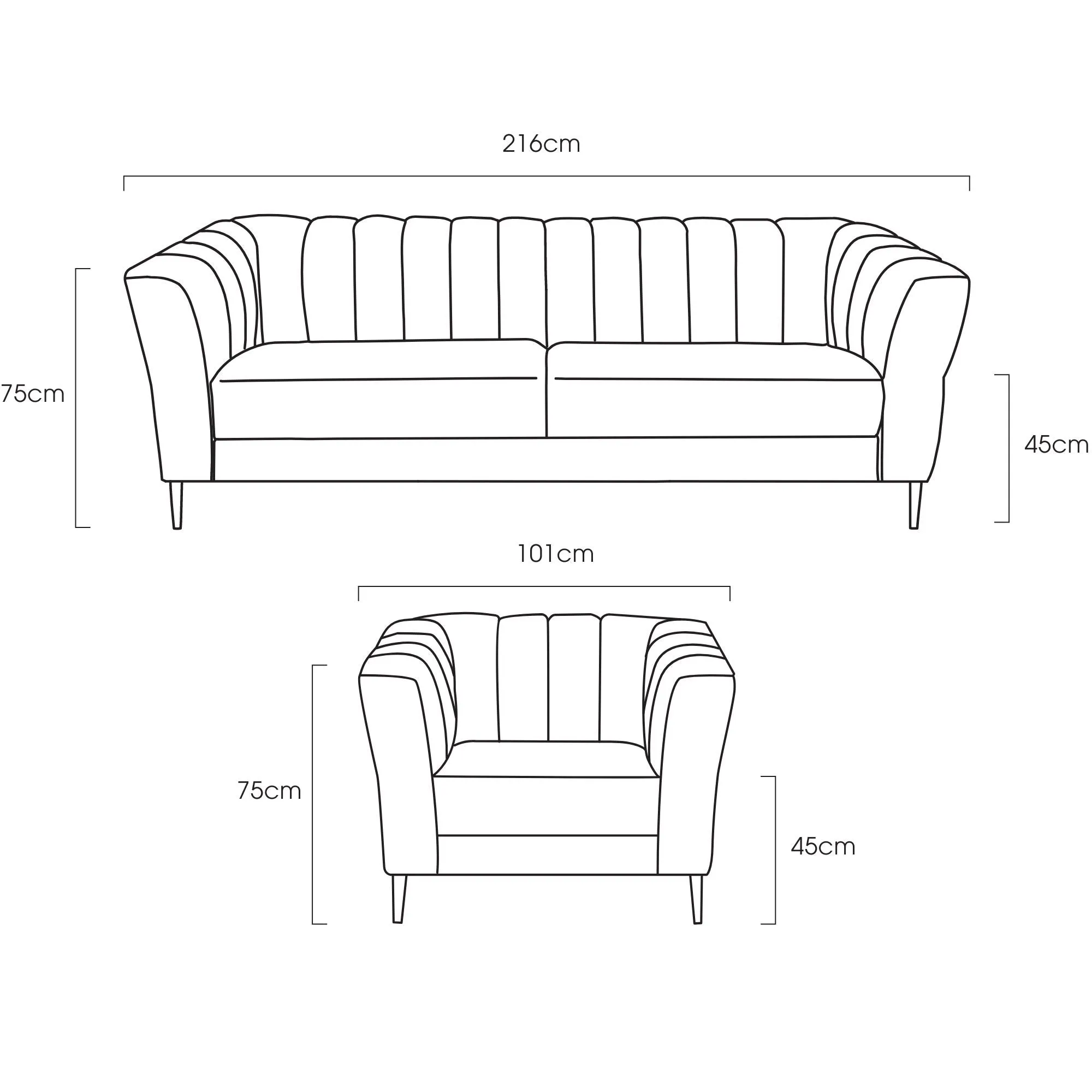 Fabian 3-Seat Sofa - Forest Green