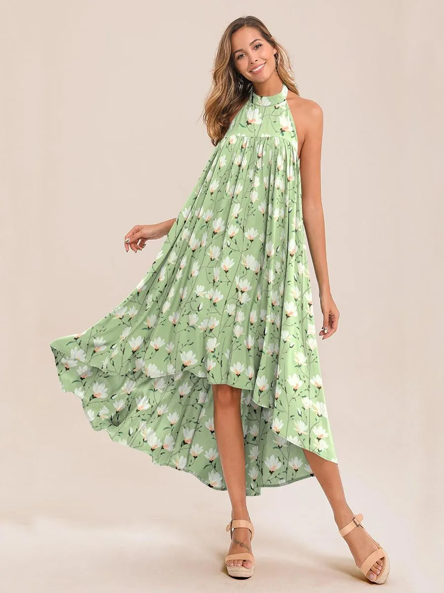 Floral Print Tie Maxi Dress