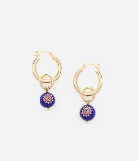 Glass Bead Charm Hoops