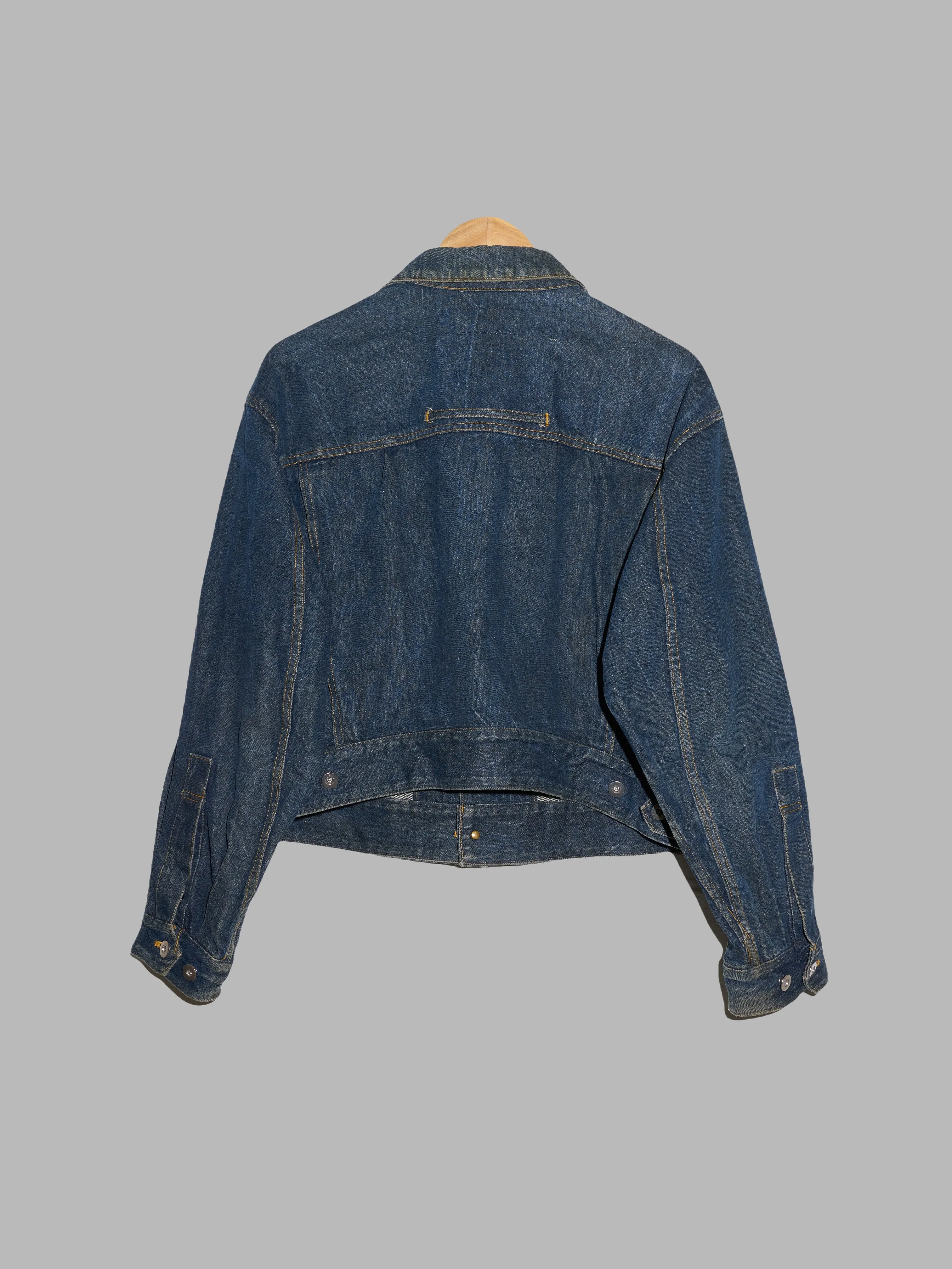 Grass Men's 'Jun Saito Denim' 1980s cropped indigo denim jacket - M