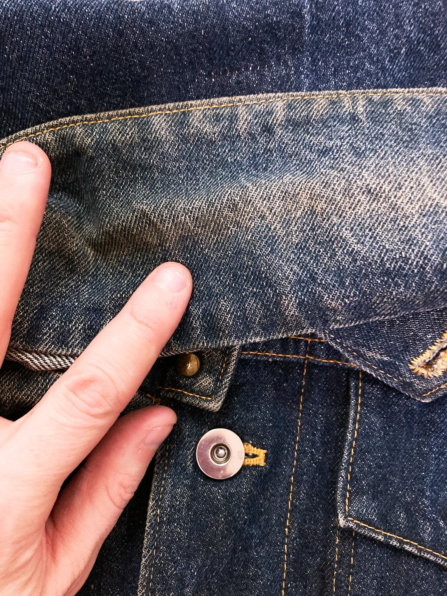 Grass Men's 'Jun Saito Denim' 1980s cropped indigo denim jacket - M