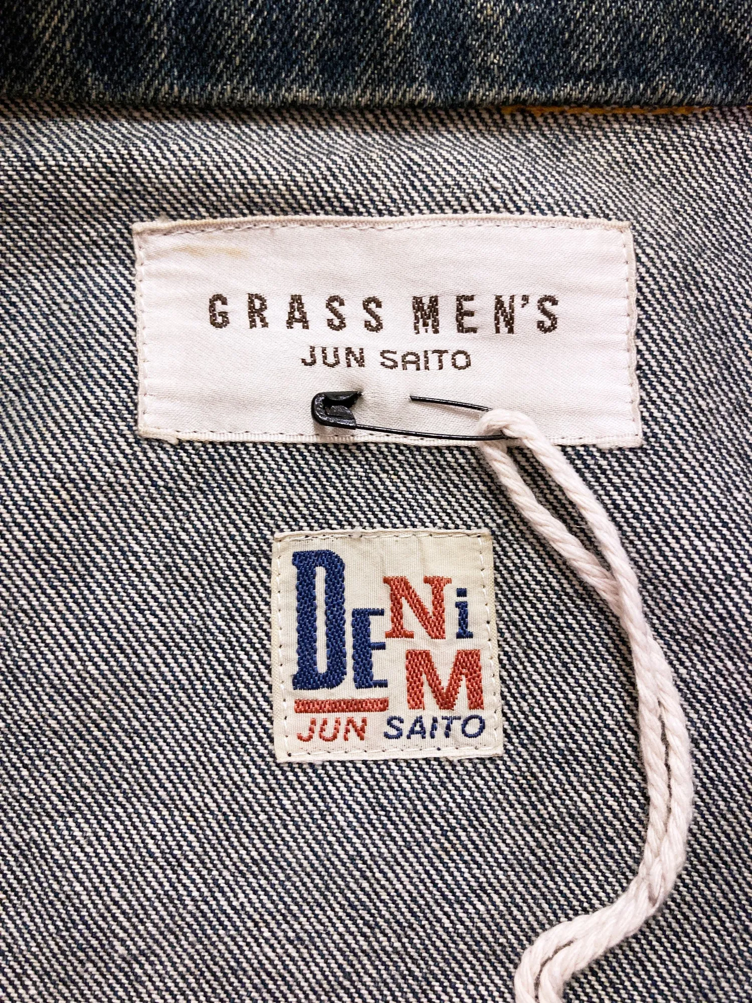 Grass Men's 'Jun Saito Denim' 1980s cropped indigo denim jacket - M