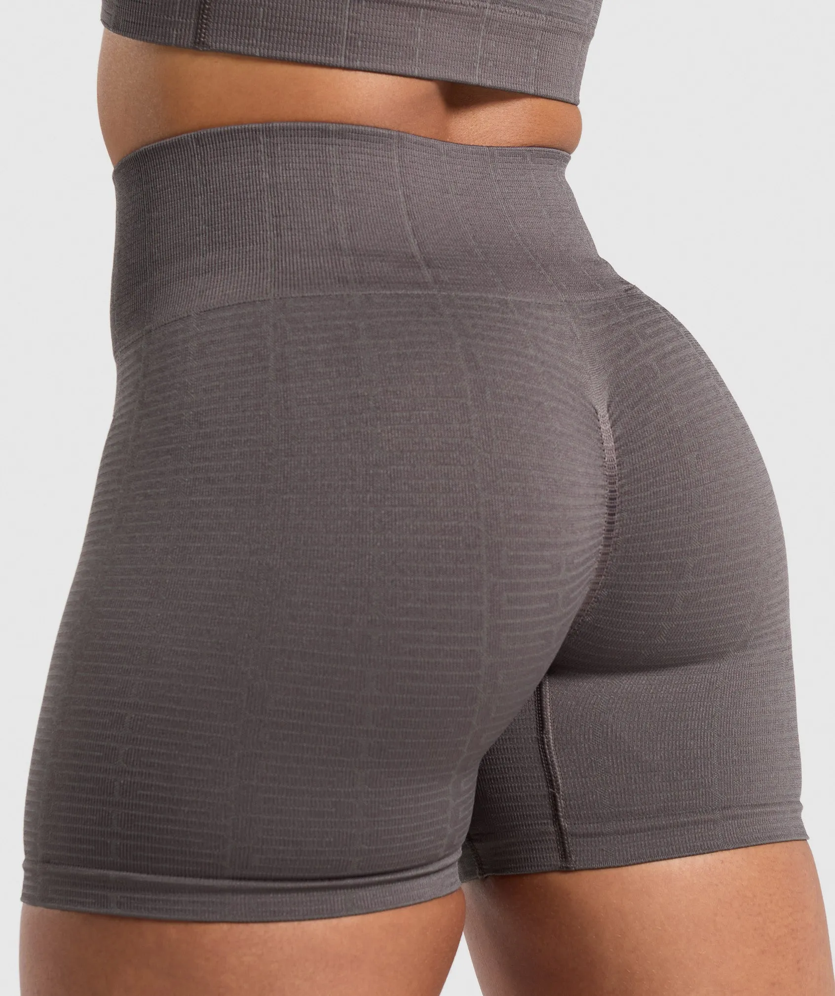 Gymshark Adapt Monogram Seamless Shorts - Greyed Purple/Brushed Grey