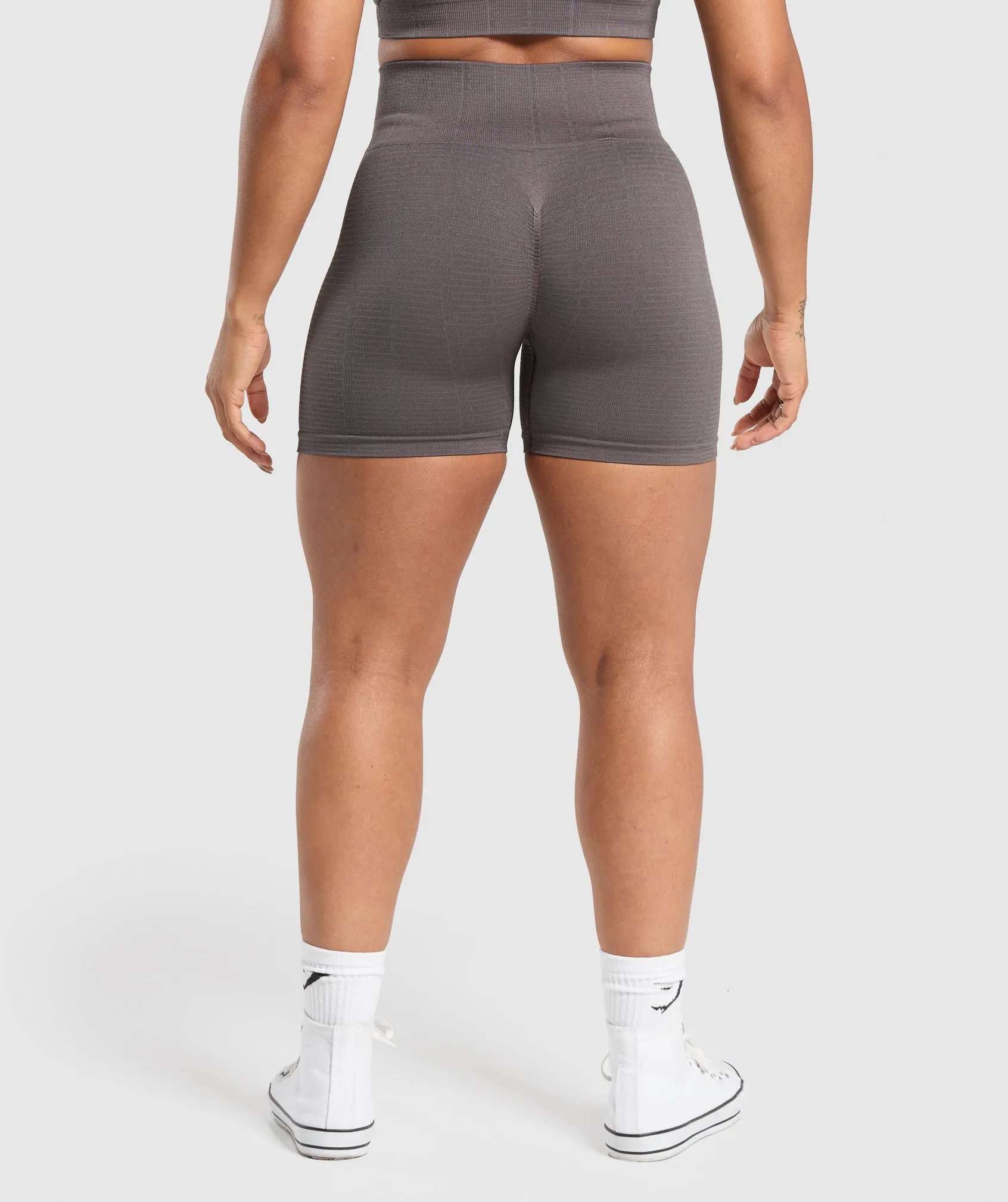 Gymshark Adapt Monogram Seamless Shorts - Greyed Purple/Brushed Grey