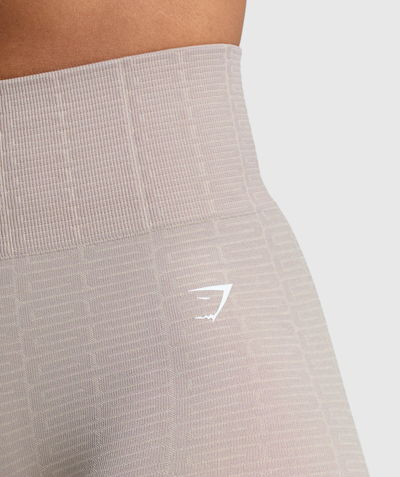 Gymshark Adapt Monogram Seamless Shorts - Stone Pink/Ecru White