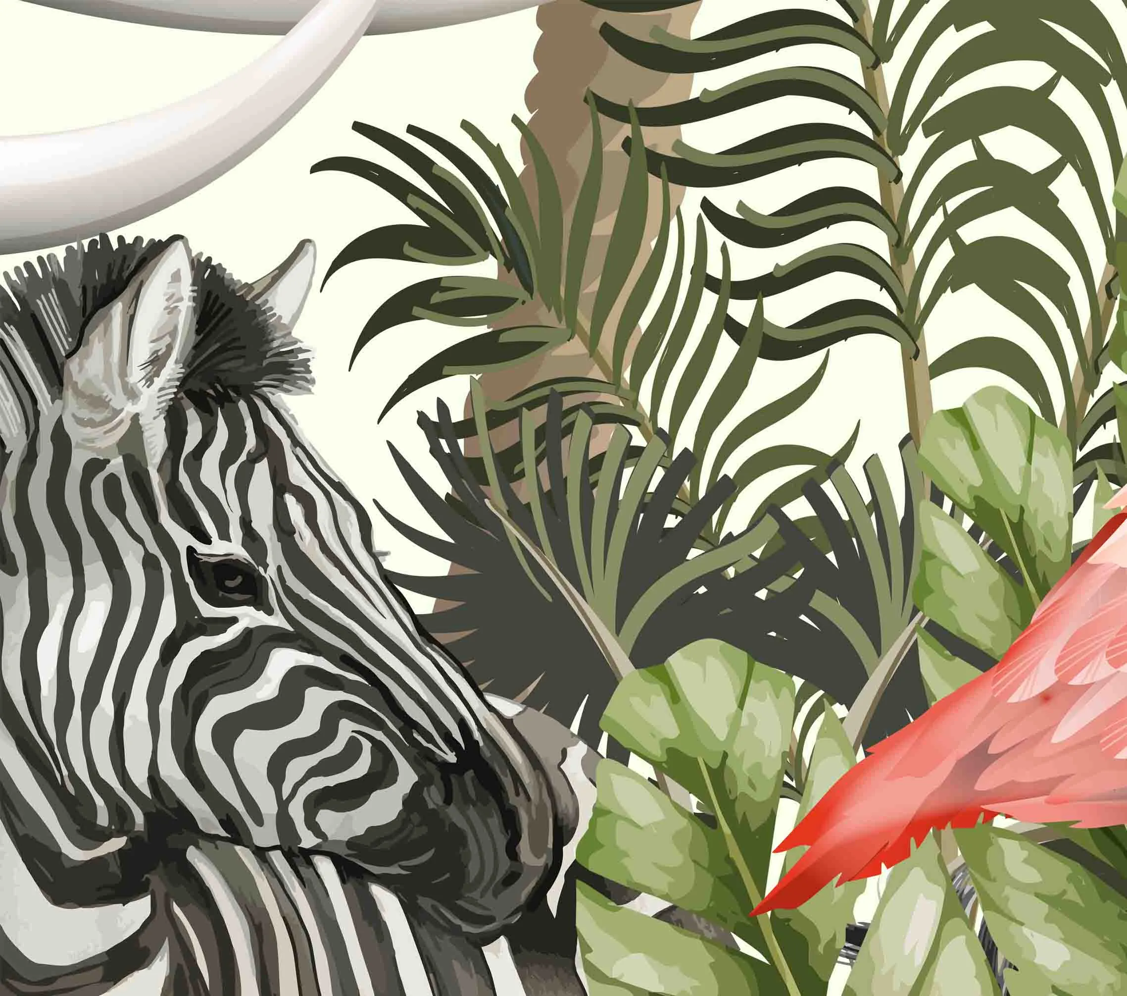 Jungle Theme Animals Wallpaper for Kids Room Walls, Customised