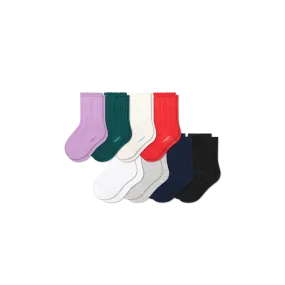 Junior Pointelle Calf Sock 8-Pack