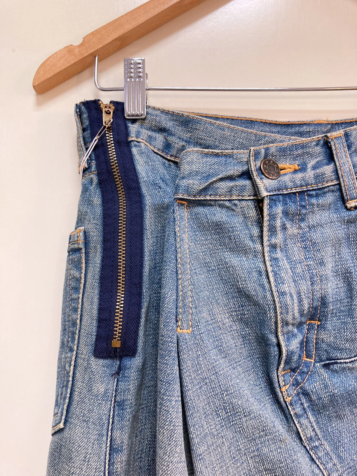 Junya Watanabe Comme des Garcons AW2004 back-to-front folded waist denim skirt