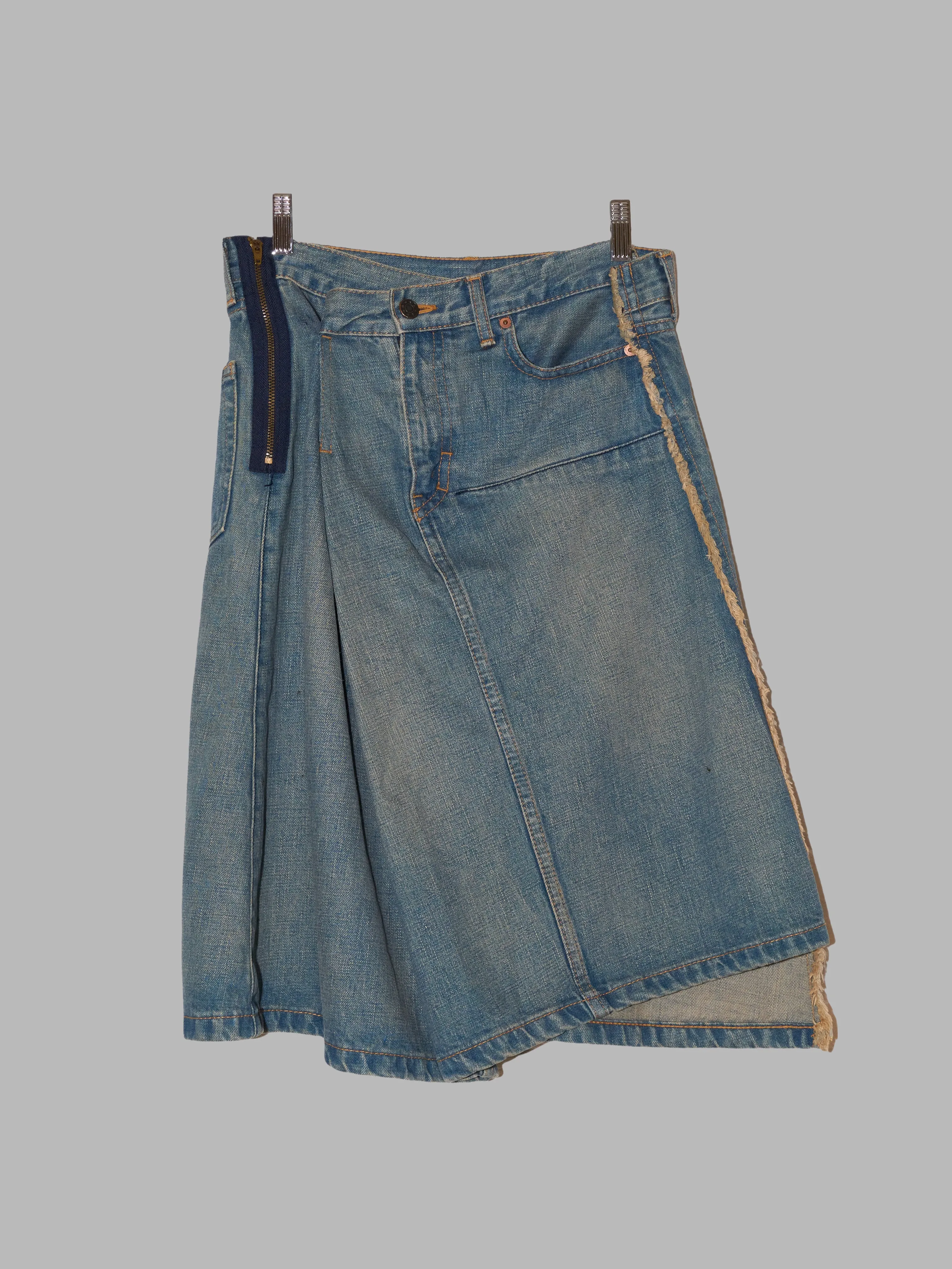 Junya Watanabe Comme des Garcons AW2004 back-to-front folded waist denim skirt