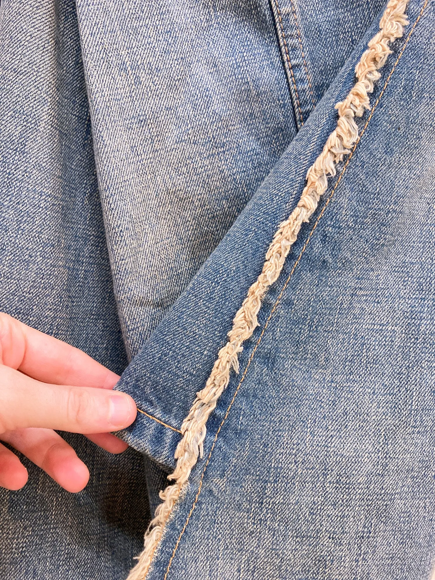 Junya Watanabe Comme des Garcons AW2004 back-to-front folded waist denim skirt