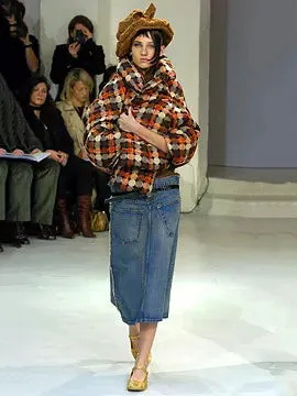 Junya Watanabe Comme des Garcons AW2004 back-to-front folded waist denim skirt