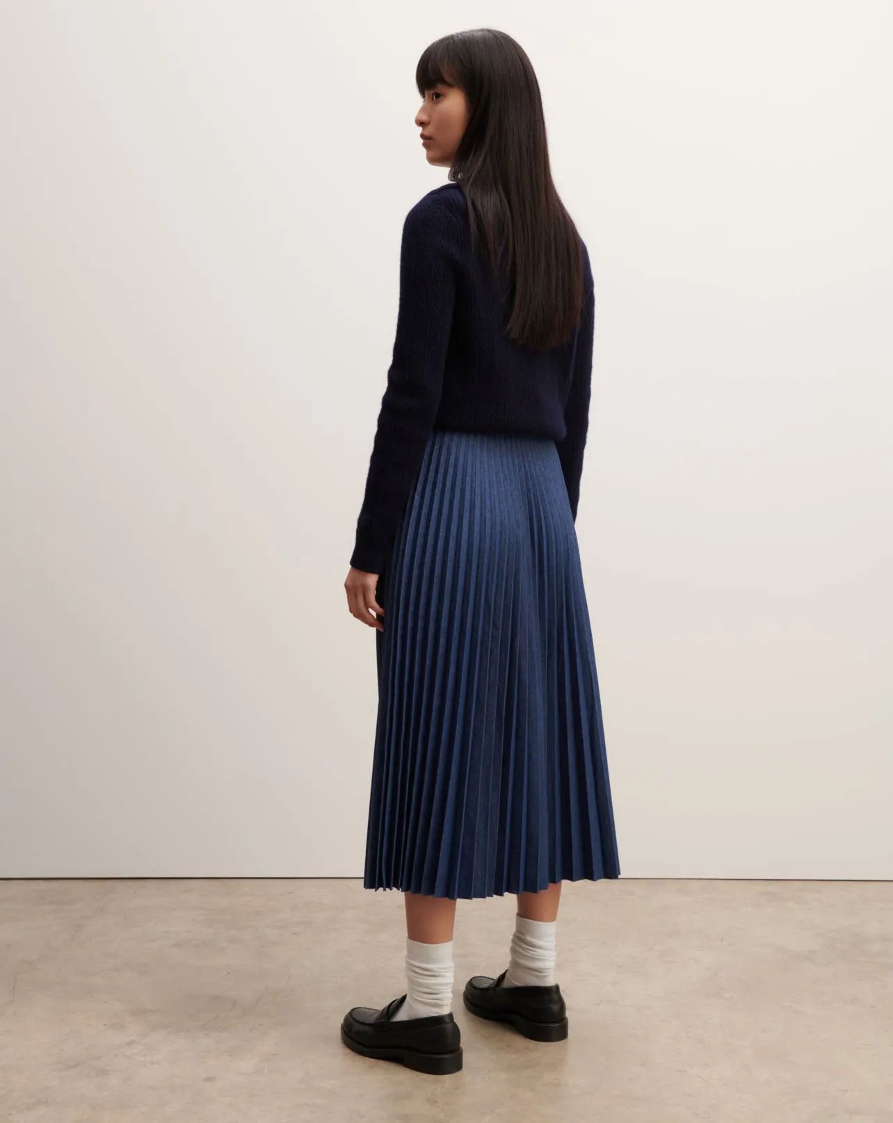 Jupe plissée en denim