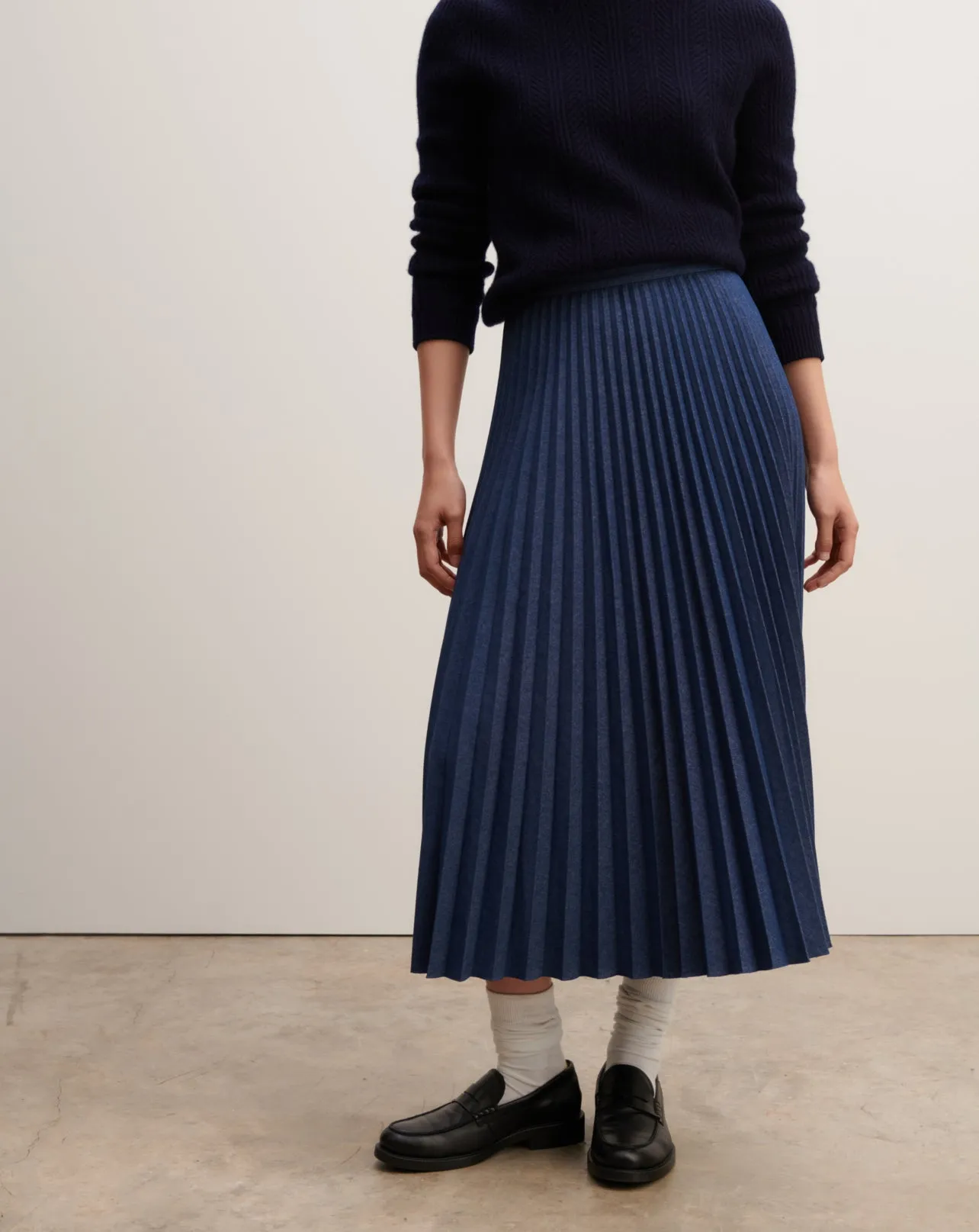 Jupe plissée en denim