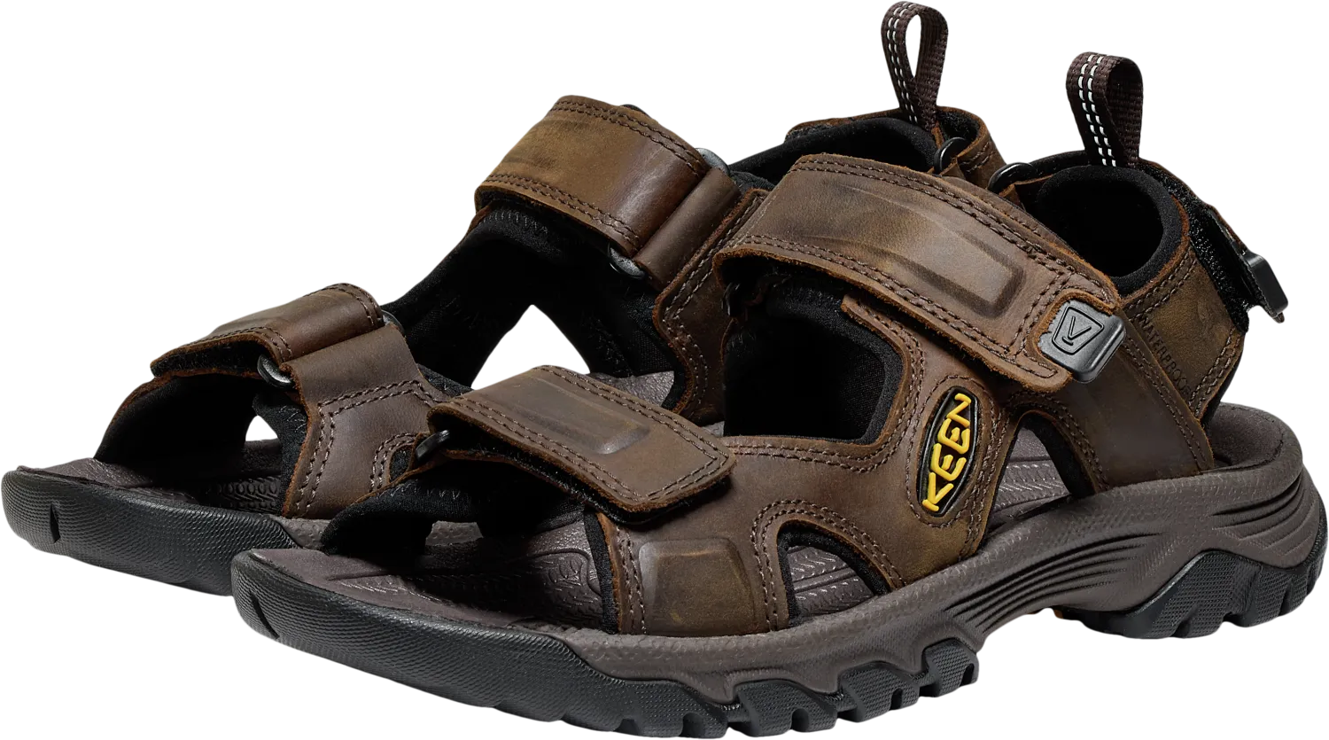 Keen Mens Bison/Mulch Targhee III Open Toe Sandal
