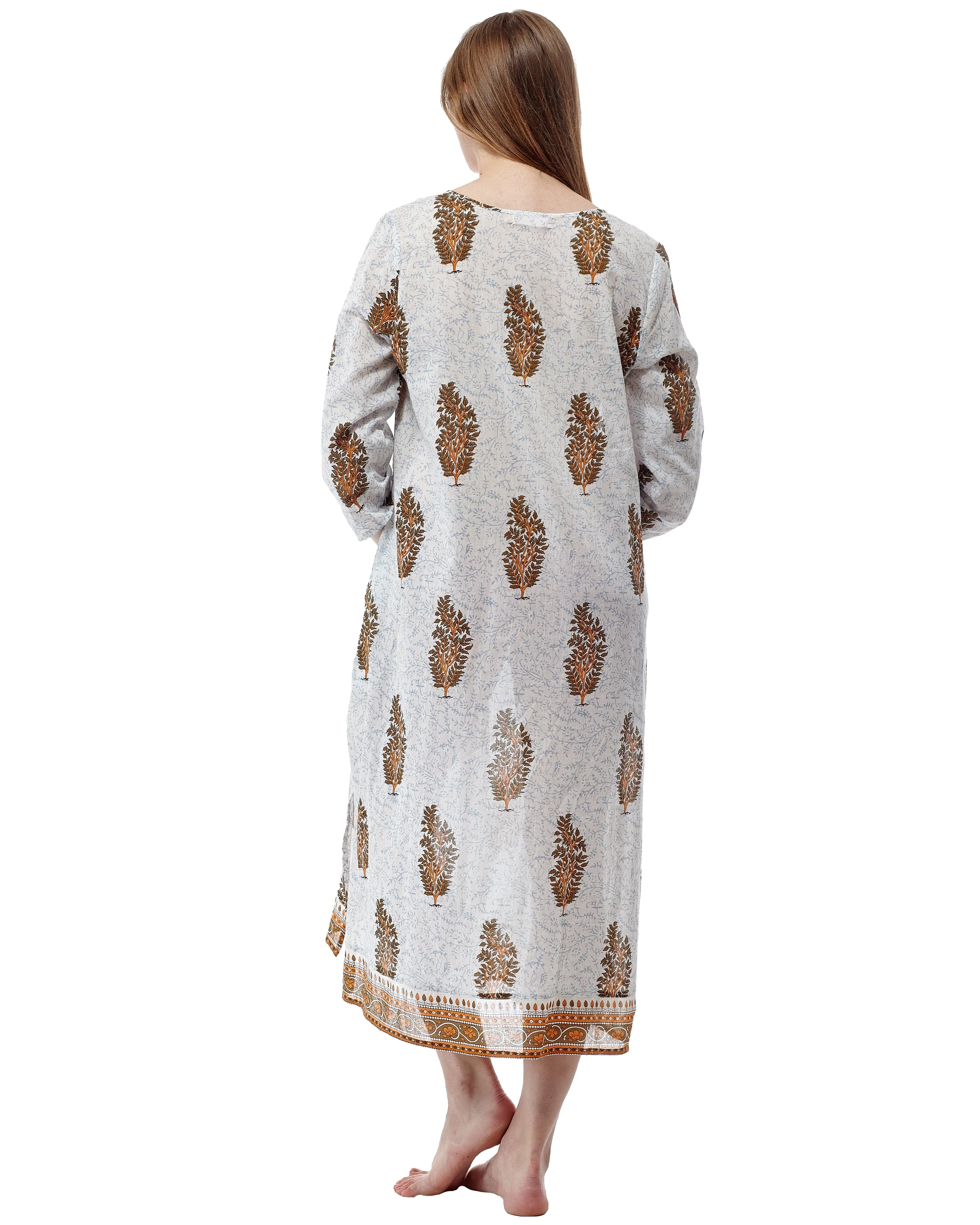 La Cera Long Sleeve Printed Caftan