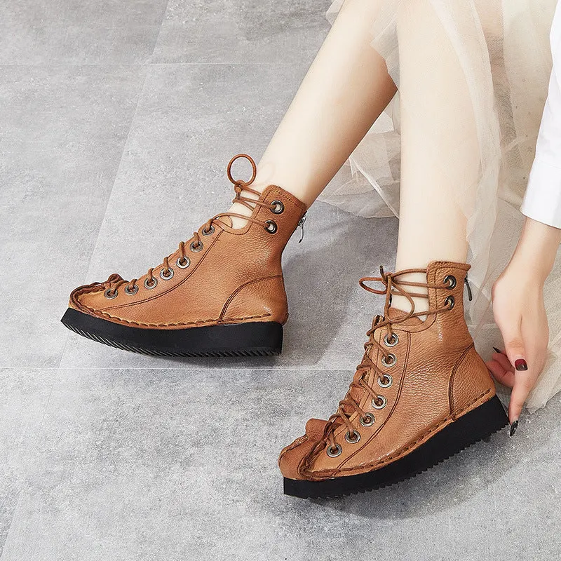 Lace-up Handmade Retro Leather Boots