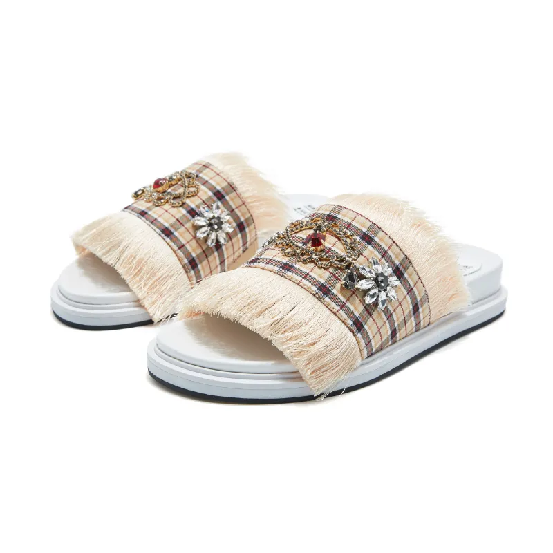 Ladies Bohemian Tassel Summer Slipper 4458