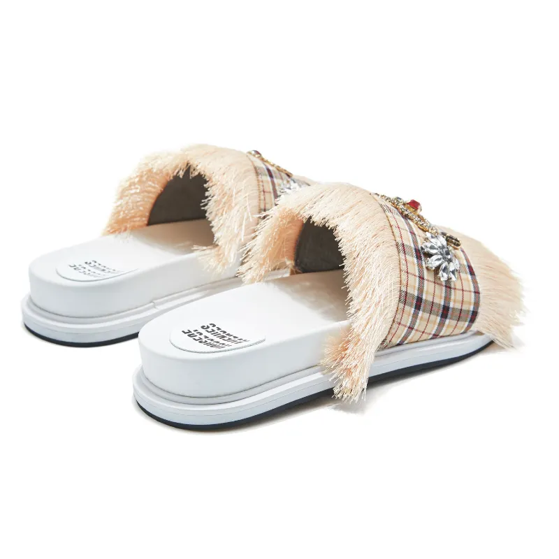 Ladies Bohemian Tassel Summer Slipper 4458
