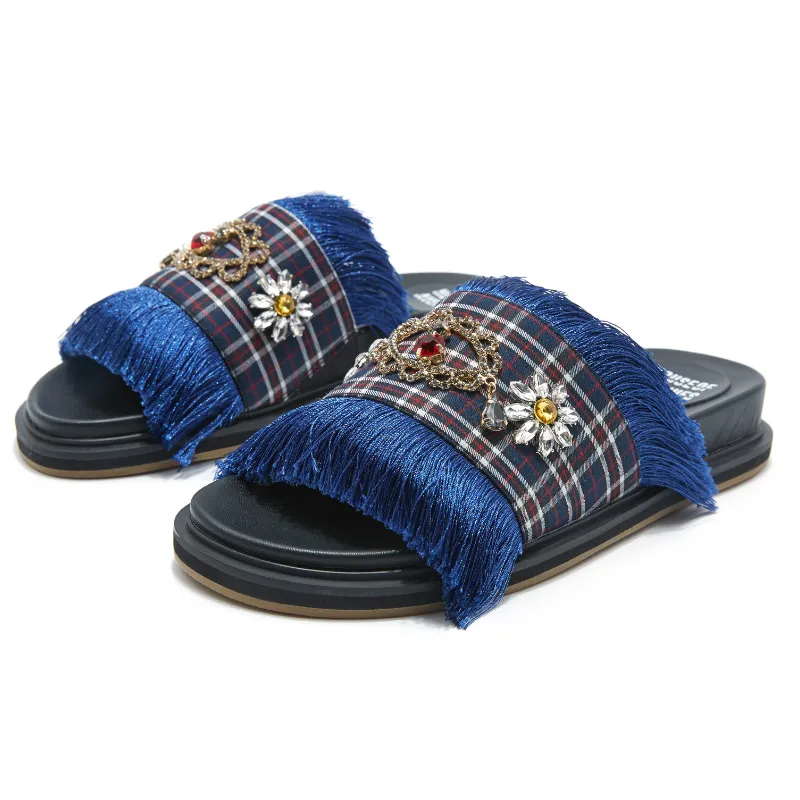 Ladies Bohemian Tassel Summer Slipper 4458