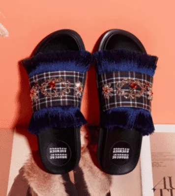 Ladies Bohemian Tassel Summer Slipper 4458