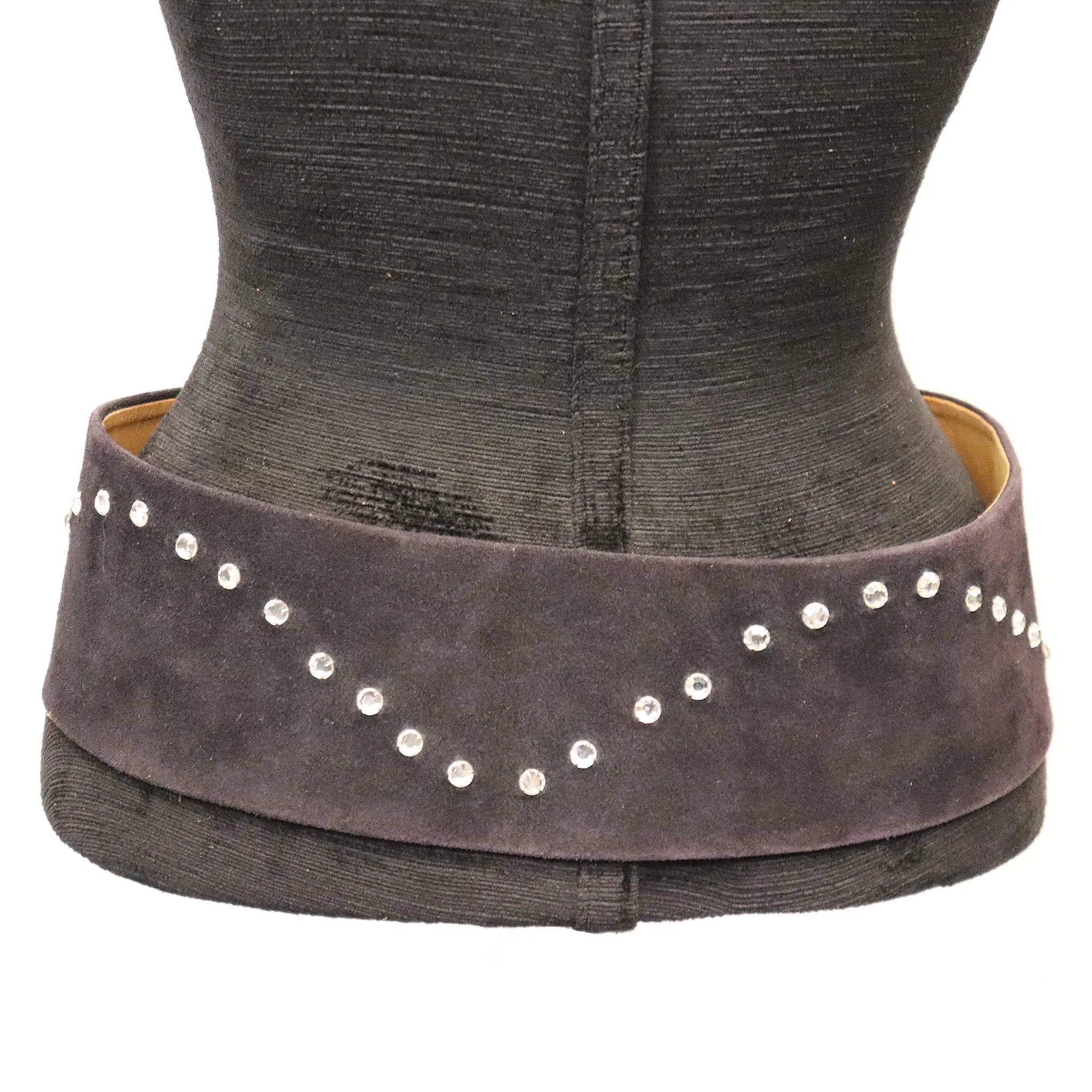 Lasso Black Suede Rhinestone Belt