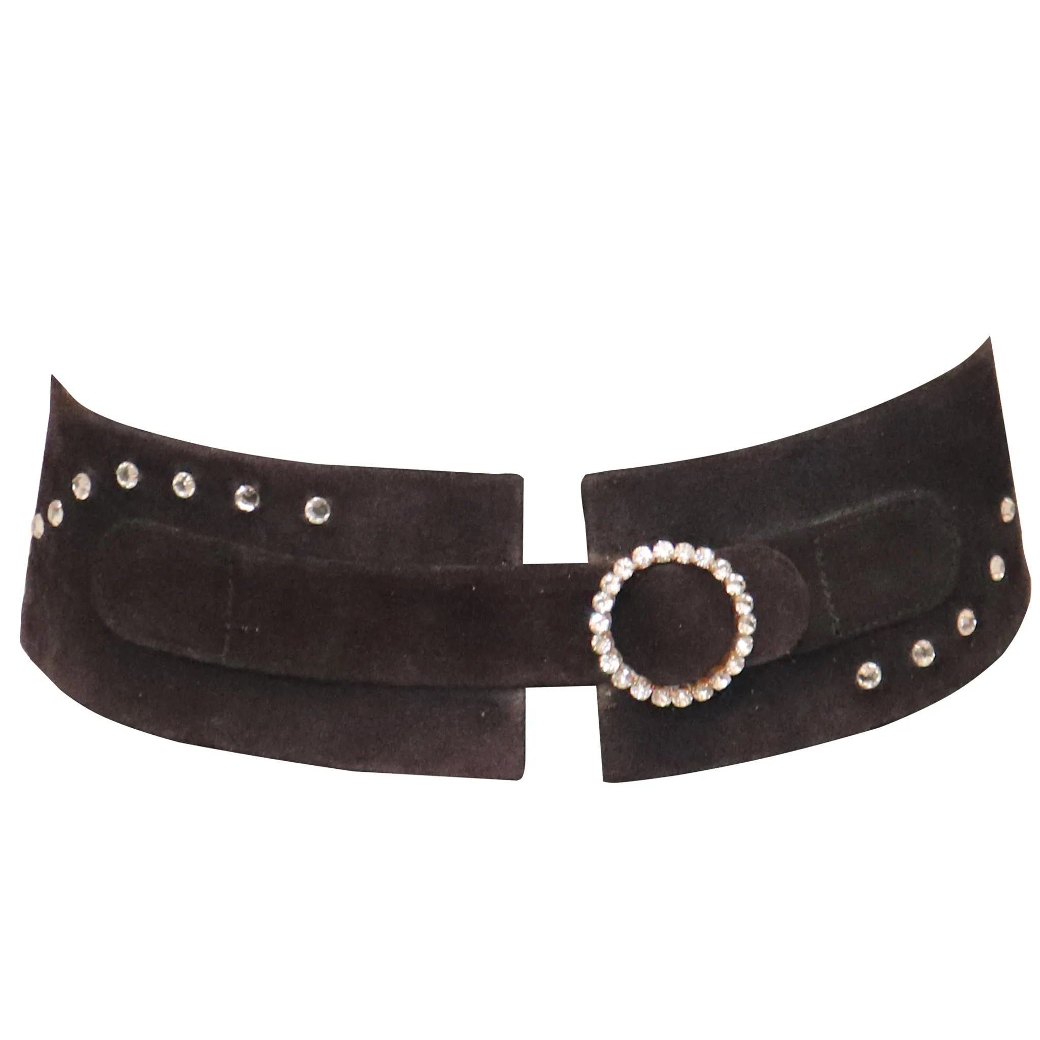 Lasso Black Suede Rhinestone Belt