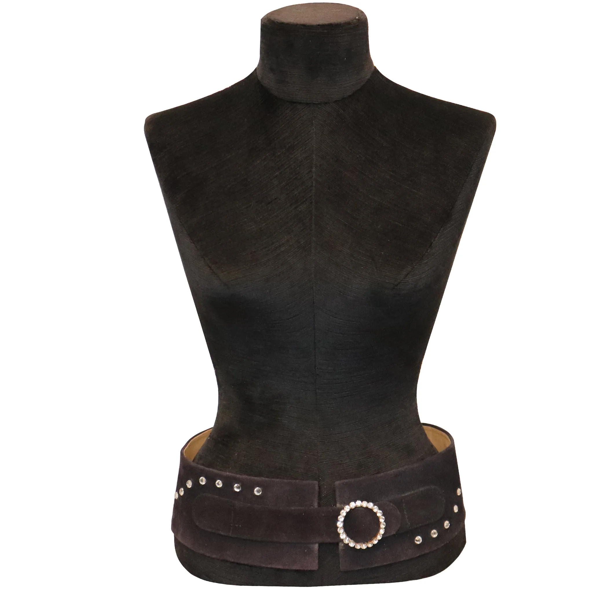Lasso Black Suede Rhinestone Belt