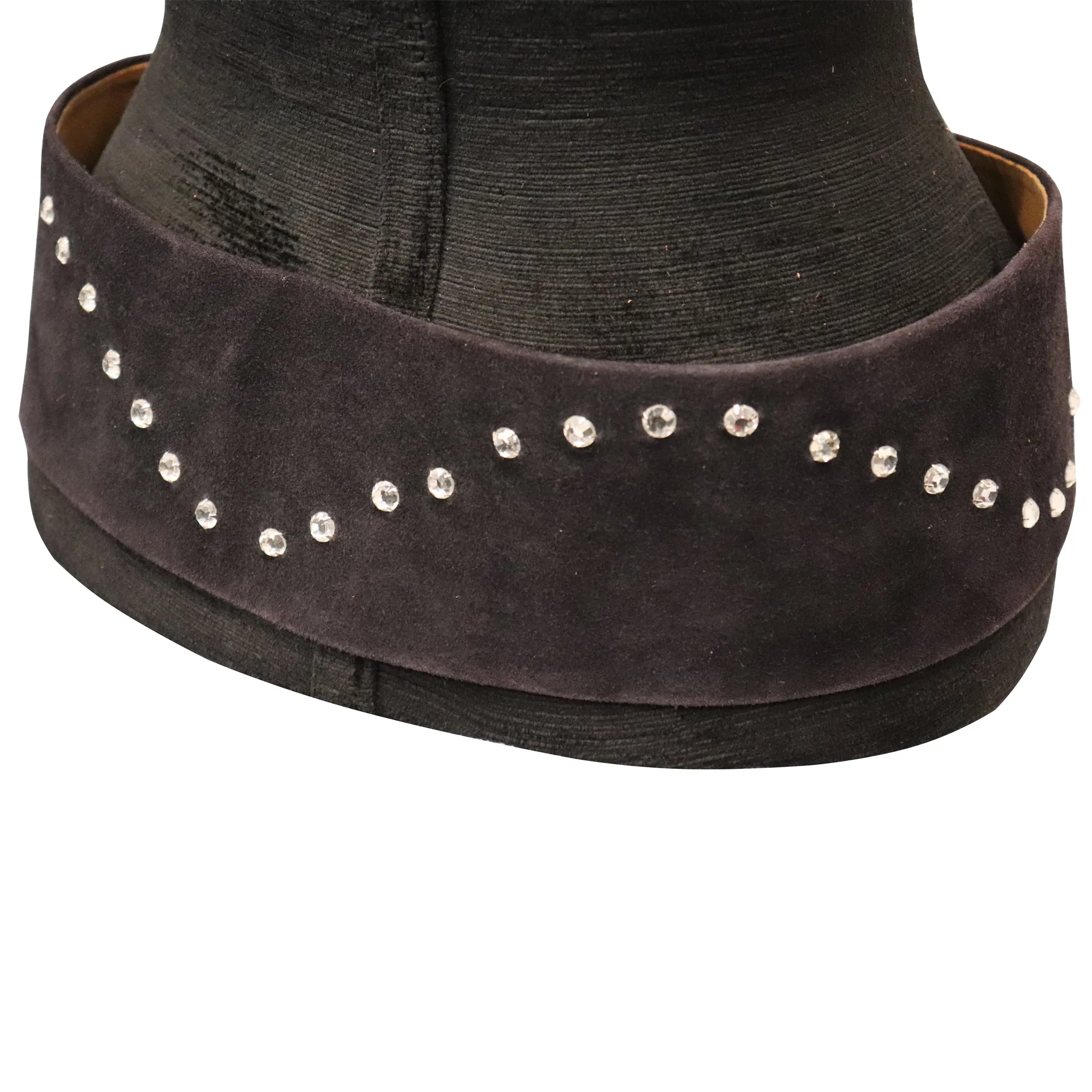 Lasso Black Suede Rhinestone Belt