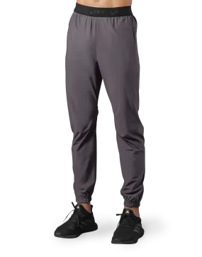 Logo Rib Stretch Slim Straight Pants - D.Grey