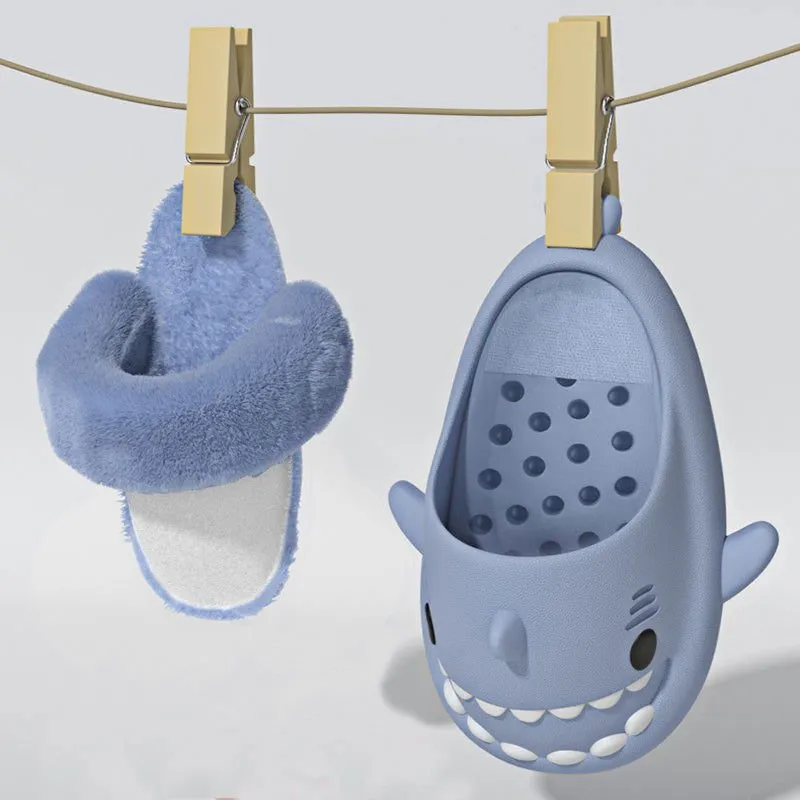 LovelyRLovely Winter Shark Slippers