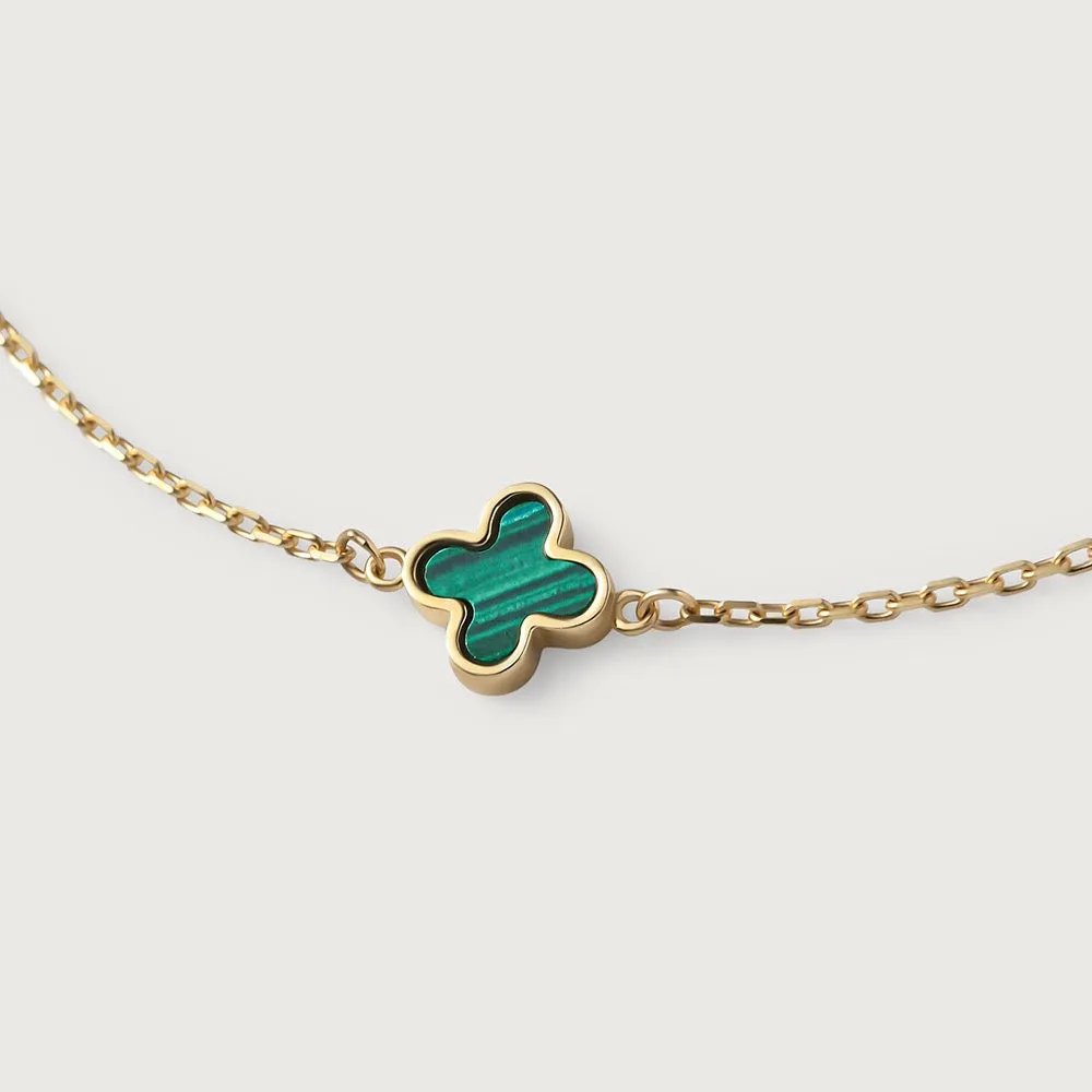Lucky Clover Gold Station 9K Gold Bracelet