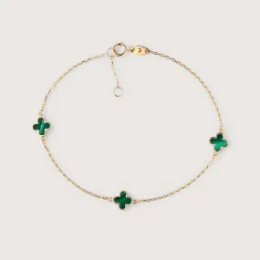 Lucky Clover Gold Station 9K Gold Bracelet