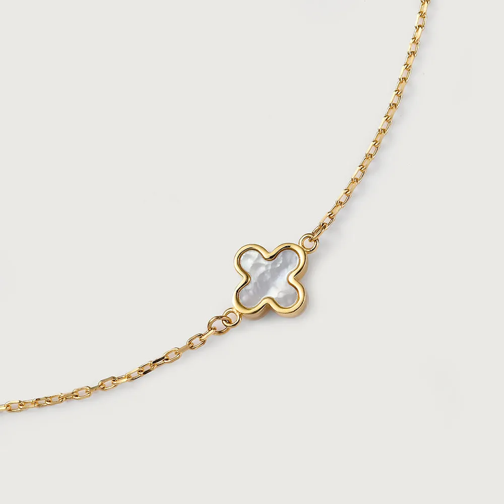 Lucky Clover Gold Station 9K Gold Bracelet