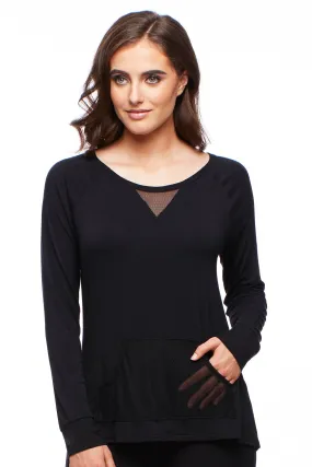 Mesh Insert Long Sleeve Top