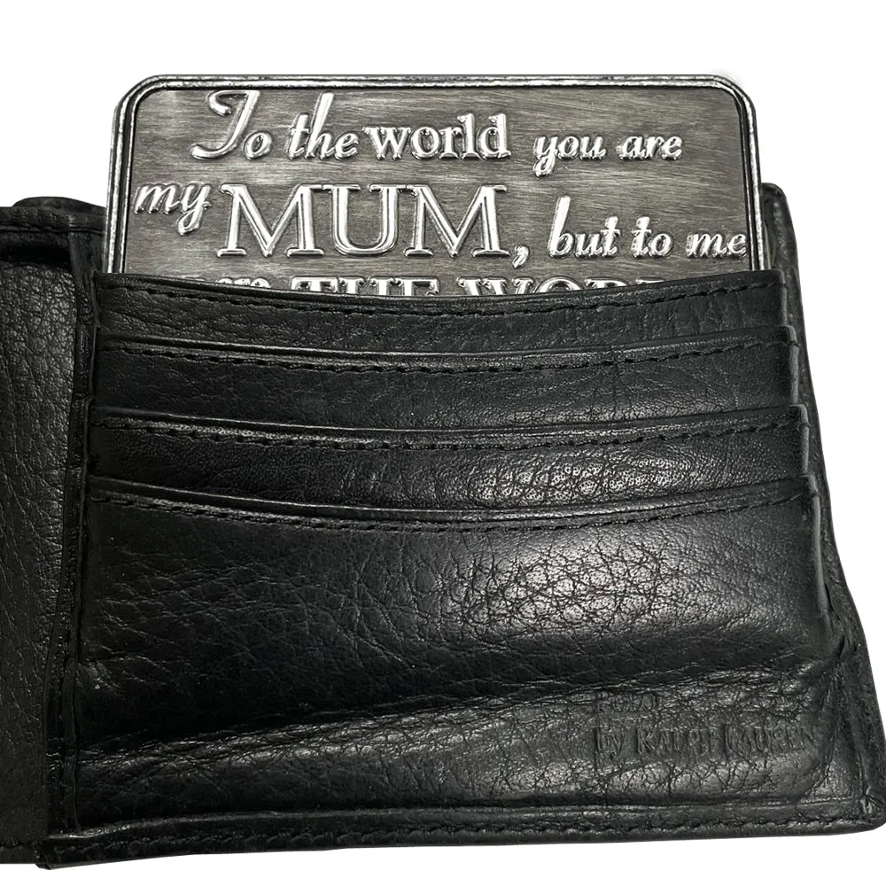 Mothers Day Gift I Love You Mum Sentimental Metal Wallet or Purse Keepsake Card Gift - Cute Gift Set From Daughter Son For Women