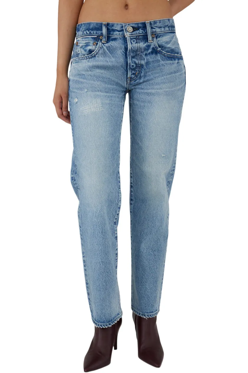 Moussy Denim Bostonia Straight Leg in Light Blue