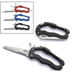 Multi Function Hiking Rock Climbing Survival Gear Screwgate Carabiner Knife New